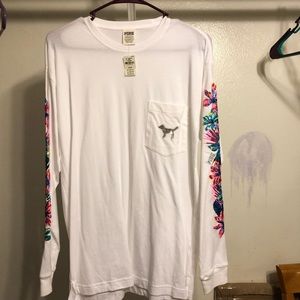 NWT Victoria Secret Pink L/S Campus Tee